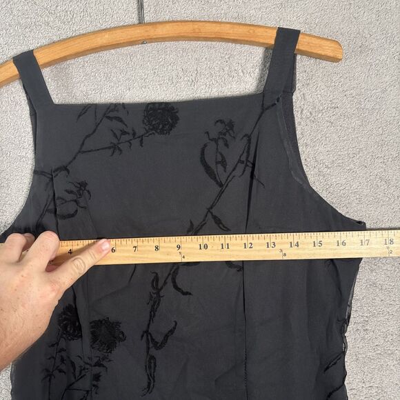 VNTG Helene Blake Women’s Dress Size M Layered Chiffon Velvet Burnout Whimsigoth - Picture 6 of 14